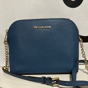 Michael Kors Navy Crossbody Bag with Gold Accents NWOT
